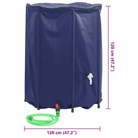 Watertank met kraan opvouwbaar 1350 L PVC 10