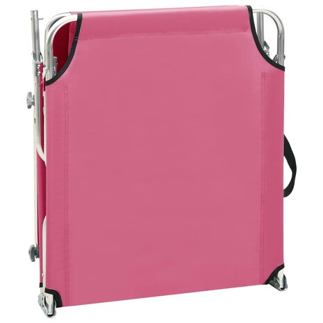 Ligbed met luifel inklapbaar staal magenta 8
