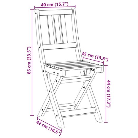 Bistrostoelen voor buiten 4 pcs Naturel 40 x 42 x 85 cm 11