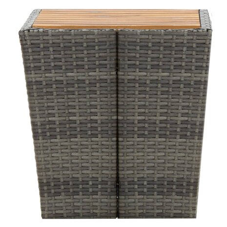3-delige Bistroset poly rattan en acaciahout grijs 10