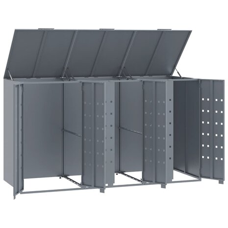 Containerberging voor 3 containers 207x79x117 cm staal grijs 10