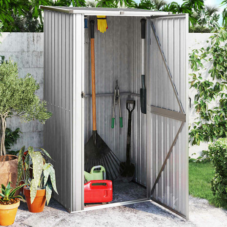 Tuinschuur 118,5x97x209,5 cm gegalvaniseerd staal grijs 1