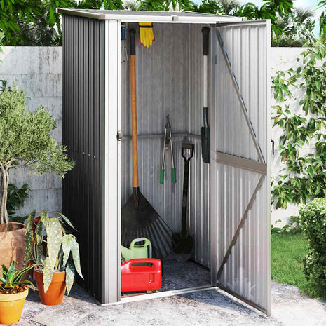 Tuinschuur 118,5x97x209,5 cm gegalvaniseerd staal antraciet 1
