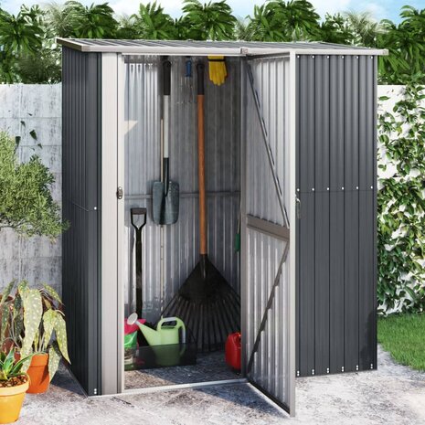 Tuinschuur 180,5x97x209,5 cm gegalvaniseerd staal antraciet 1