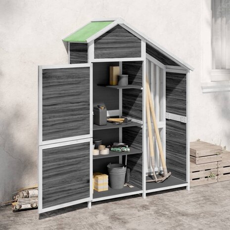 Tuinschuur 120x53,5x170 cm massief grenenhout grijs 1