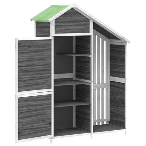 Tuinschuur 120x53,5x170 cm massief grenenhout grijs 5