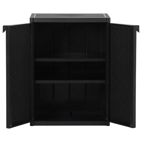 Tuinkast 65x45x88 cm polypropyleen rattan zwart 4
