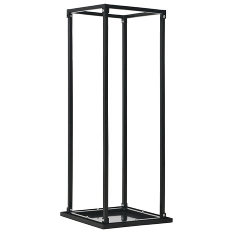 Haardhoutrek met basis 37x37x113 cm staal zwart 1