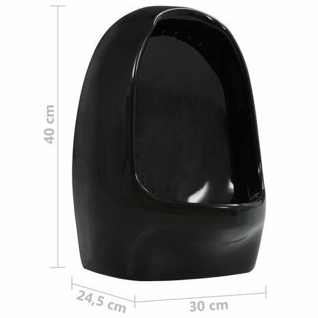 Wandurinoir met spoelklep keramiek zwart 7