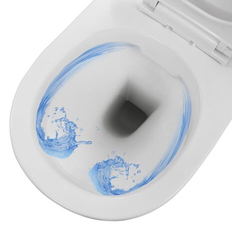 Hangend toilet randloos keramiek wit 7
