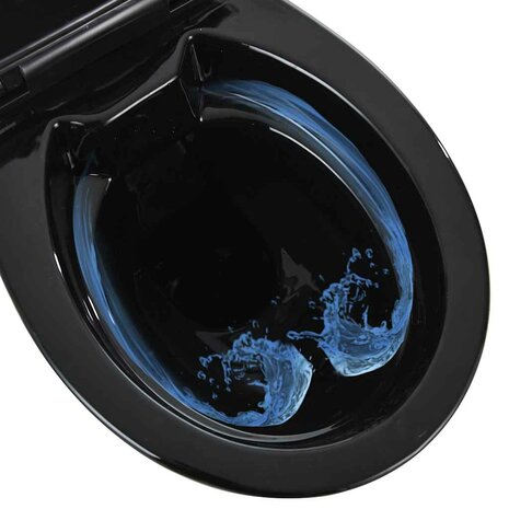 Randloos Toilet 7 cm extra hoogte soft-close keramiek zwart 9