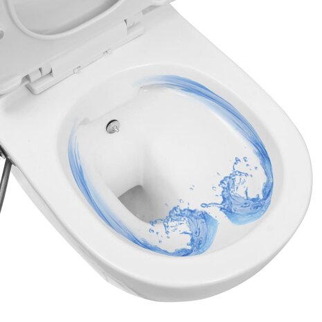 Hangend toilet randloos met bidetfunctie keramiek wit 10
