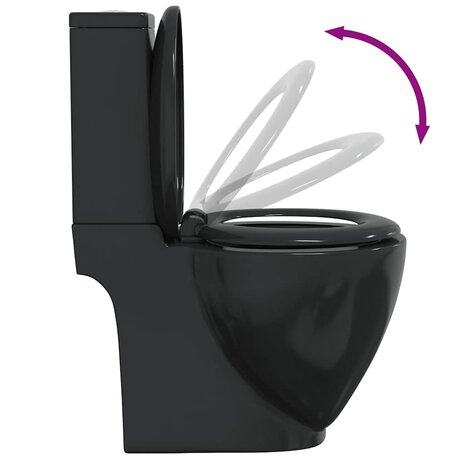 Toilet rond afvoer onder keramiek zwart 7