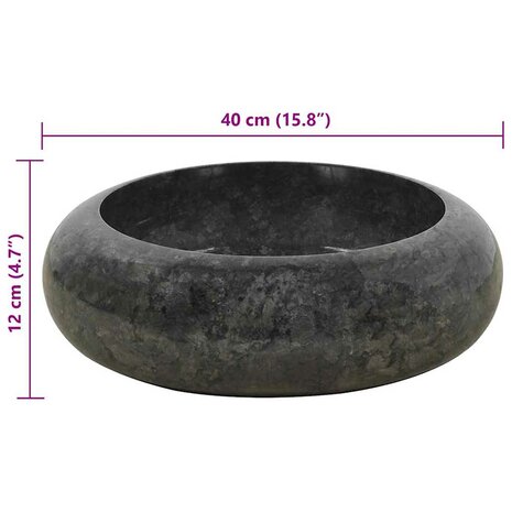 Gootsteen 40x12 cm marmer zwart 9
