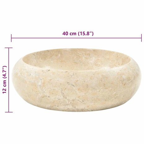 Gootsteen 40x12 cm marmer cr&egrave;me 8