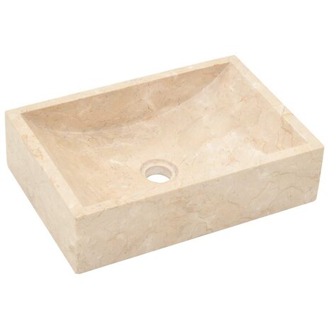 Gootsteen 45x30x12 cm marmer hoogglans cr&egrave;mekleurig 4