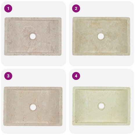 Gootsteen 45x30x12 cm marmer hoogglans cr&egrave;mekleurig 10