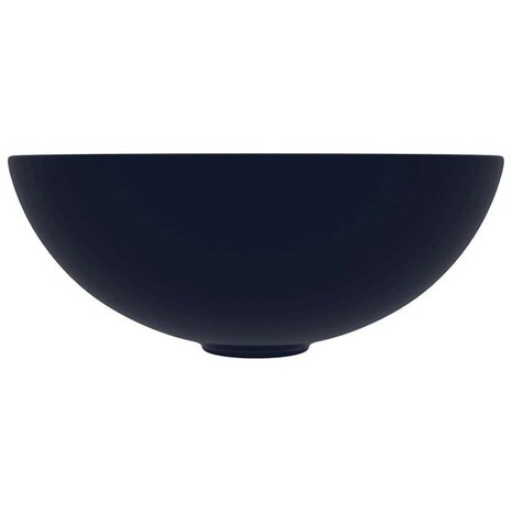 Wastafel rond keramiek donkerblauw 3