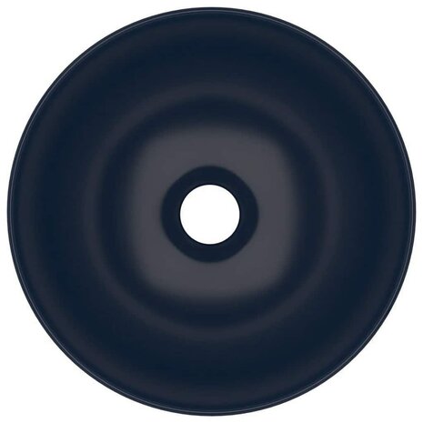 Wastafel rond keramiek donkerblauw 4