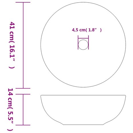 Opzetwasbak rond &Phi;41x14 cm keramiek meerkleurig 6