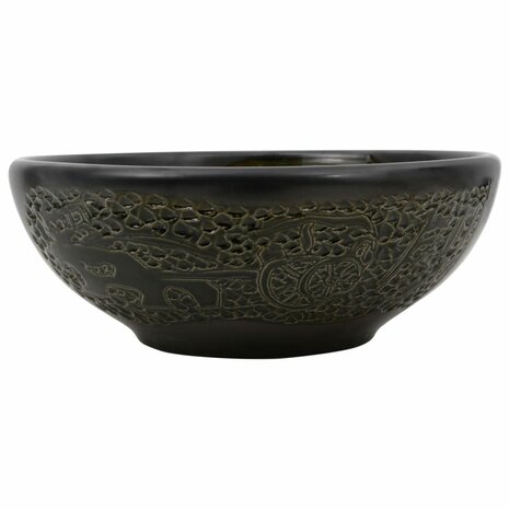 Opzetwasbak rond &Phi;41x14 cm keramiek zwart 2