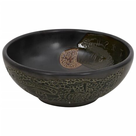 Opzetwasbak rond &Phi;41x14 cm keramiek zwart 3