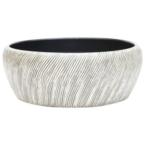 Opzetwasbak rond &Phi;41x14 cm keramiek zwart en grijs 2
