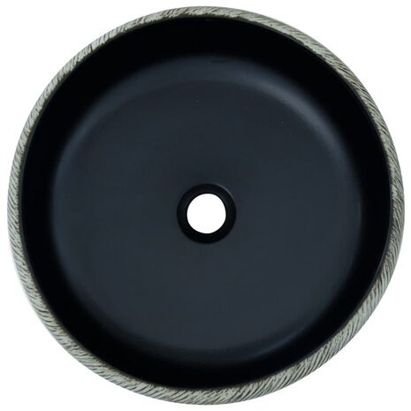 Opzetwasbak rond &Phi;41x14 cm keramiek zwart en grijs 4