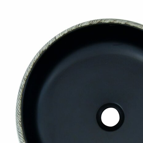 Opzetwasbak rond &Phi;41x14 cm keramiek zwart en grijs 5