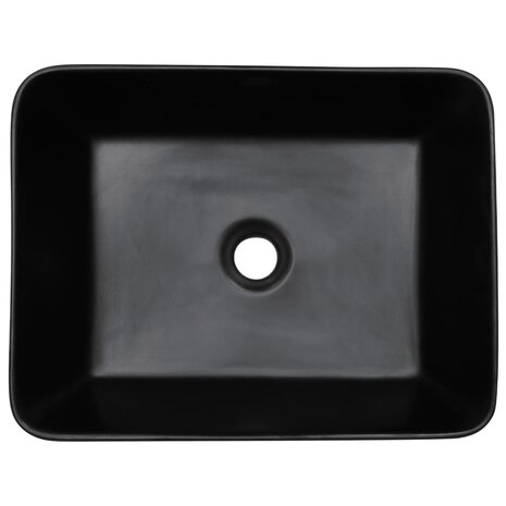 Opzetwasbak rechthoekig 46x35,5x13 cm keramiek zwart en blauw 6