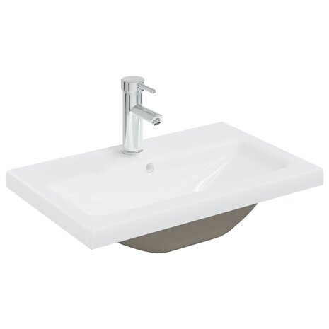 Inbouwwastafel met kraan 61x39x18 cm keramiek wit 2