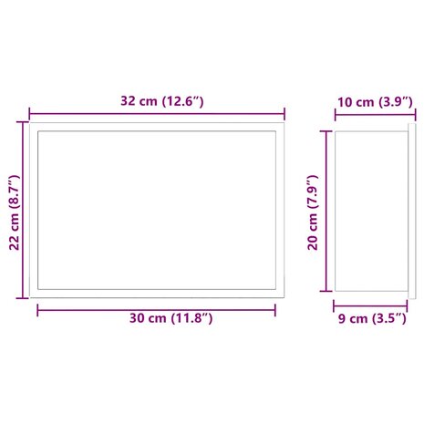 DouchenisZwart 30 x 20 x 9,5 cm Roestvrij staal 9