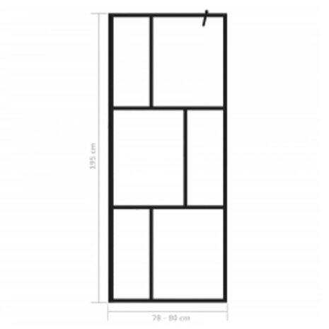 Inloopdouchewand 80x195 cm gehard glas zwart 7