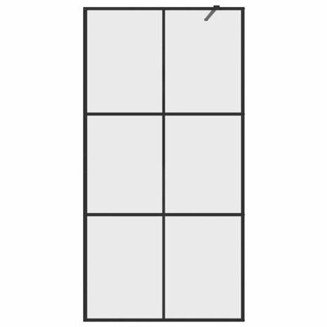 Inloopdouchewand 100x195 cm ESG-glas transparant en zwart 4