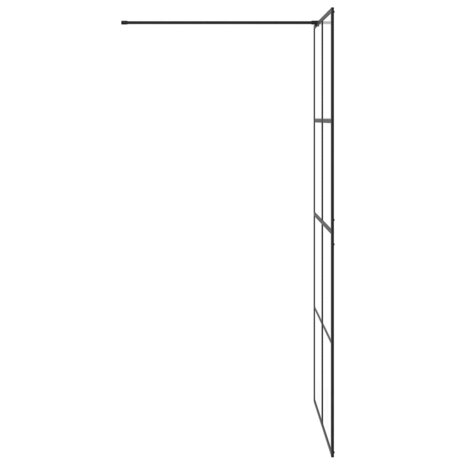Inloopdouchewand 100x195 cm ESG-glas transparant en zwart 5