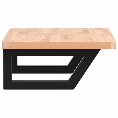 Badkamer wandschap staal en massief beukenhout 5