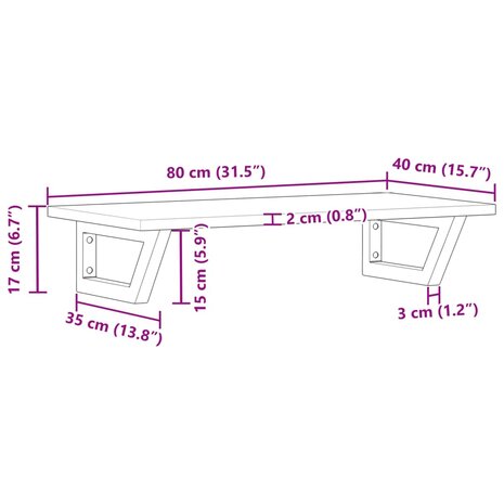 Badkamer wandschap staal en massief acaciahout 11