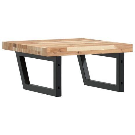 Badkamer wandschap staal en massief acaciahout 6