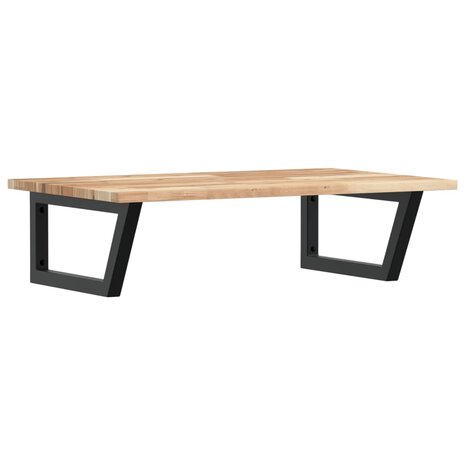 Badkamer wandschap staal en massief acaciahout 2