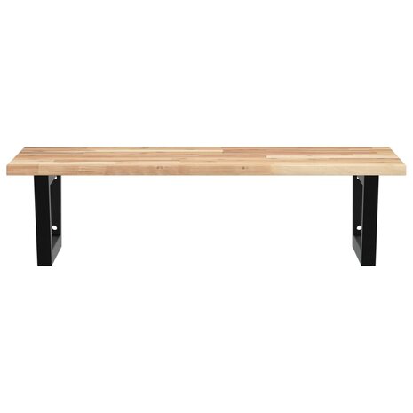Badkamer wandschap staal en massief acaciahout 4