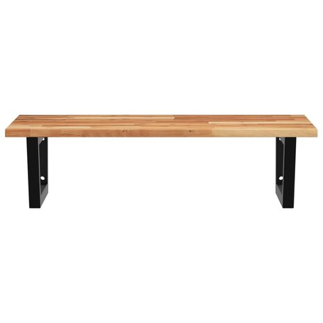 Badkamer wandschap staal en massief acaciahout 4