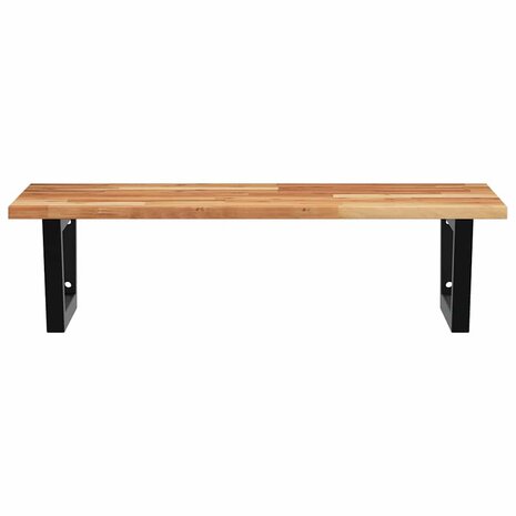 Badkamer wandschap staal en massief acaciahout 4
