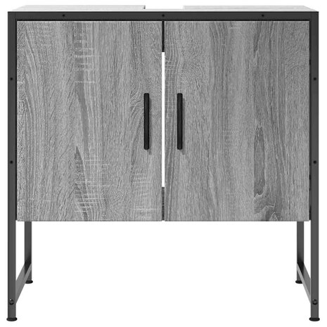Wastafelkast 60x33x60 cm bewerkt hout grijs sonoma eikenkleurig 4