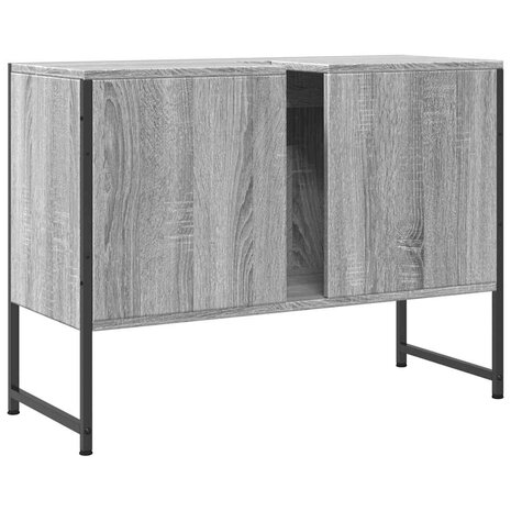 Wastafelkast 80x33x60 cm bewerkt hout grijs sonoma eikenkleurig 6