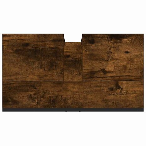 Badkamerkast 60x33x60 cm bewerkt hout gerookt eikenkleurig 8