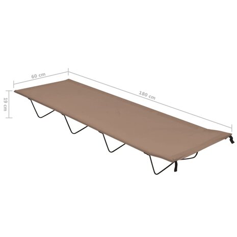 Veldbed 180x60x19 cm oxford stof en staal taupe 6