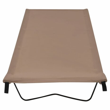 Veldbedden 2 st 180x60x19 cm oxford stof en staal taupe 3