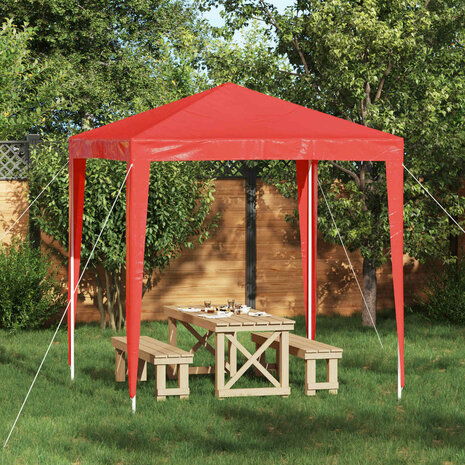 Partytent 200 x 200 x 240 cm Rood PE en staal 1