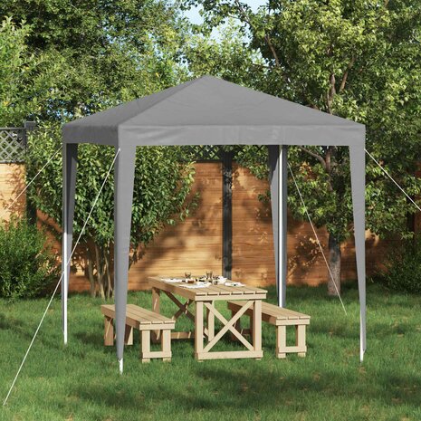 Partytent 200 x 200 x 240 cm Lichtgrijs PE en staal 1