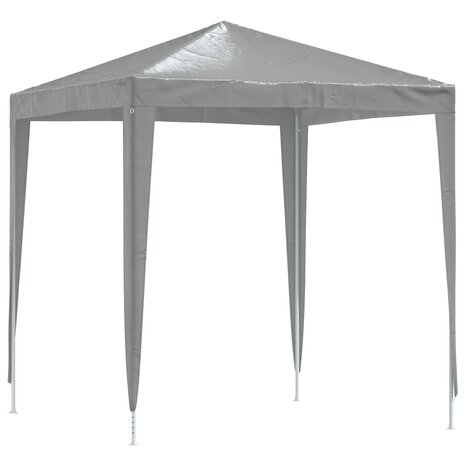 Partytent 200 x 200 x 240 cm Lichtgrijs PE en staal 2